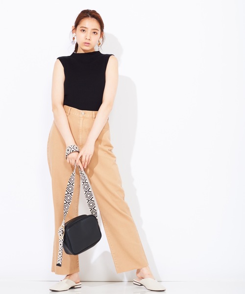 WEGO（ウィゴー）の「WEGO/モカカラーストレートワイドパンツ（その他パンツ・レディース・ライトブラウン/ナチュラル・MEDIUM/LARGE/SMALL）」の7枚目の写真