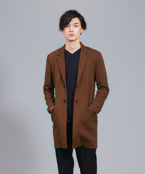 ABAHOUSE GRAY（アバハウスグレイ）の「【展開店舗限定】カットチェスターコート（ステンカラーコート・メンズ・オレンジ系その他/ネイビー/その他/チャコールグレー・48/50/46）」の4枚目の写真