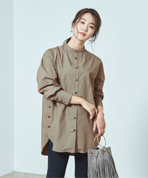 UR'S(ユアーズ)の「釦デザインロングシャツ(シャツ/ブラウス・レディース・ホワイト/ベージュ/カーキ・M)」の12枚目の写真