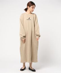 【KANGOL/カンゴール】裏毛ワンポイント刺繍ワンピース　ビッグシルエット