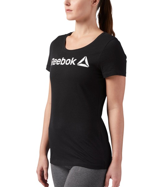 Reebok(リーボック)の「 リニア リード スクープ ネック / LINEAR READ SCOOP NECK(Tシャツ/カットソー・レディース・ライトブルー/レッド/ブラック/ホワイト×レッド・SMALL/MEDIUM/LARGE/X-LARGE/X-SMALL)」の7枚目の写真