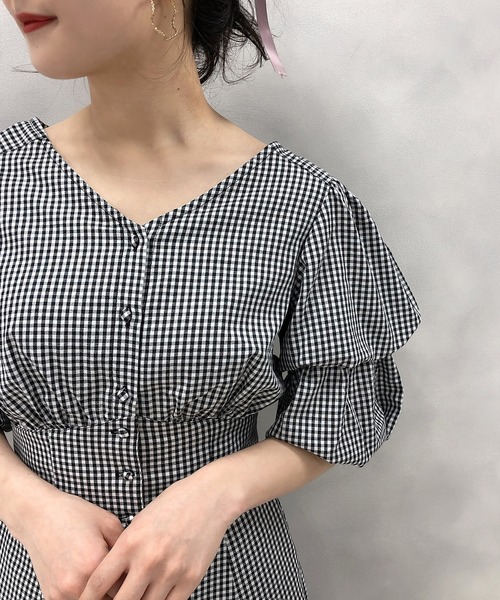 one after another NICE CLAUP(ワンアフターアナザーナイスクラップ)の「袖ボリュームブラウス(シャツ/ブラウス・レディース・ホワイト系その他/ドット/チェック/ブラック系その他/パープル・FREE)」の11枚目の写真