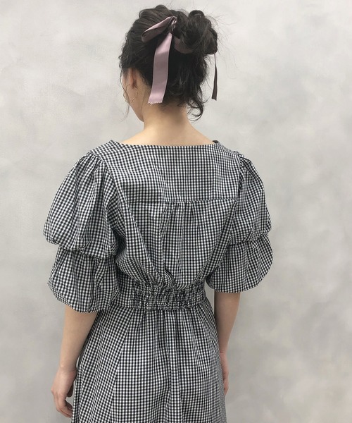 one after another NICE CLAUP(ワンアフターアナザーナイスクラップ)の「袖ボリュームブラウス(シャツ/ブラウス・レディース・ホワイト系その他/ドット/チェック/ブラック系その他/パープル・FREE)」の10枚目の写真