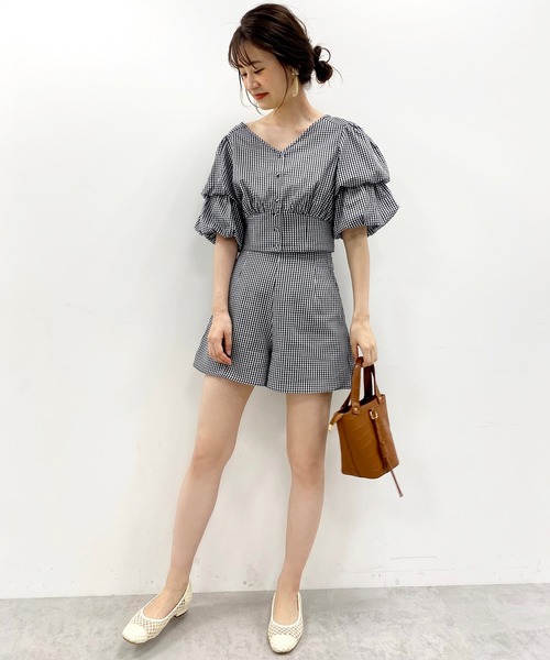 one after another NICE CLAUP(ワンアフターアナザーナイスクラップ)の「袖ボリュームブラウス(シャツ/ブラウス・レディース・ホワイト系その他/ドット/チェック/ブラック系その他/パープル・FREE)」の18枚目の写真