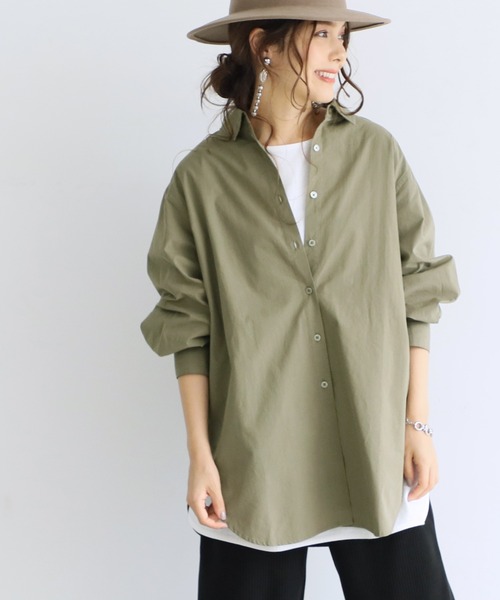 coca(coca)(コカ)の「タイプライターシャツ(シャツ/ブラウス・レディース・ホワイト/カーキ・ONE SIZE)」の2枚目の写真