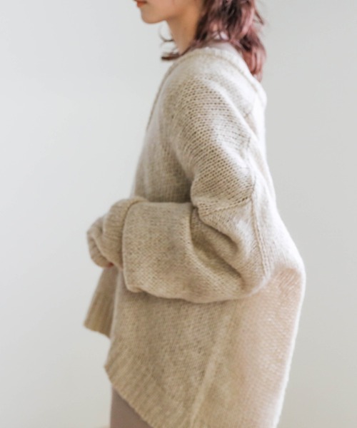 select MOCA(セレクトモカ)の「Vネックルーズモヘアタッチニット(ニット/セーター・レディース・アイボリー/オリーブ/ベージュ・FREE)」の16枚目の写真