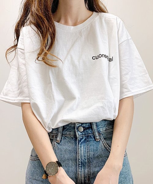Cuorequal黒色ロゴ半袖tシャツ 女 レディース カットソー 白色 Tシャツ カットソー Cuorequal クオレコール のファッション通販 Zozotown