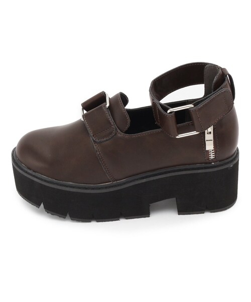 cs T&P（シーエスティーアンドピー）の「厚底ベルトパンプス（パンプス・レディース・ブラック/ダークブラウン/ワインレッド・S/M/L/LL）」の6枚目の写真