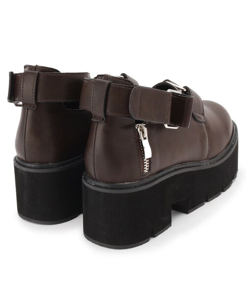 cs T&P（シーエスティーアンドピー）の「厚底ベルトパンプス（パンプス・レディース・ブラック/ダークブラウン/ワインレッド・S/M/L/LL）」の7枚目の写真