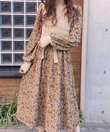 ABITOKYO | 花柄ドッキングニットワンピース(ワンピース)