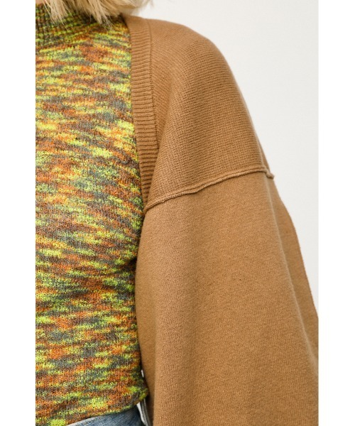 SLY（スライ）の「CROP MG CD ミドルゲージ カーディガン（カーディガン/ボレロ・レディース・ベージュ/ブラック・FREE）」の15枚目の写真