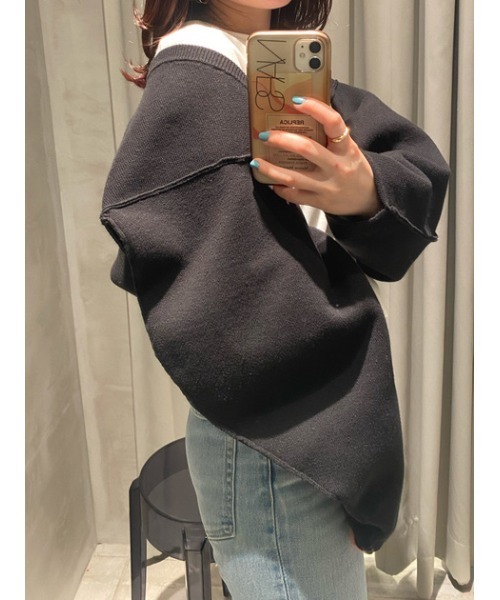 SLY（スライ）の「CROP MG CD ミドルゲージ カーディガン（カーディガン/ボレロ・レディース・ベージュ/ブラック・FREE）」の17枚目の写真