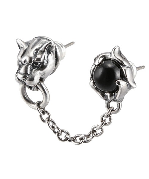 bizarre(ビザール)の「Bizarre ビザール フレグランスドパンサーダブルシルバーピアス(ピアス(片耳用)・メンズ・ブラック/シルバー・FREE)」の2枚目の写真