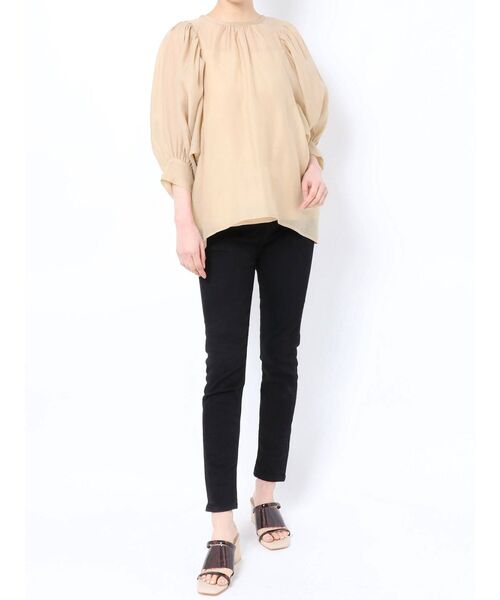 LAGUNAMOON（ラグナムーン）の「シアーボリュームスリーブブラウス【セットアップ着用可能】（シャツ/ブラウス・レディース・ブラック/ベージュ/ピンク・FREE）」の8枚目の写真