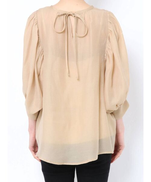 LAGUNAMOON（ラグナムーン）の「シアーボリュームスリーブブラウス【セットアップ着用可能】（シャツ/ブラウス・レディース・ブラック/ベージュ/ピンク・FREE）」の10枚目の写真