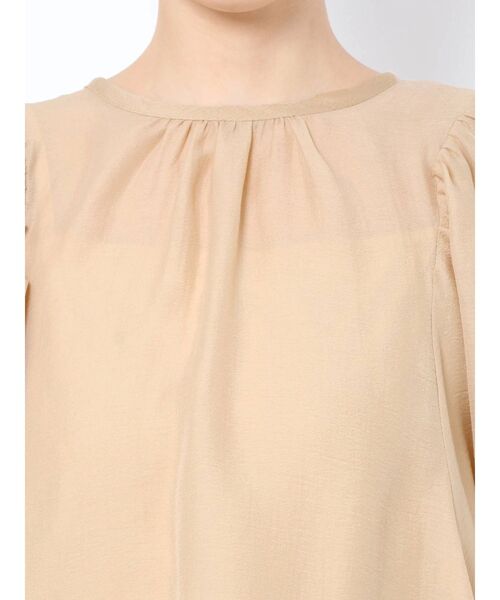 LAGUNAMOON（ラグナムーン）の「シアーボリュームスリーブブラウス【セットアップ着用可能】（シャツ/ブラウス・レディース・ブラック/ベージュ/ピンク・FREE）」の4枚目の写真