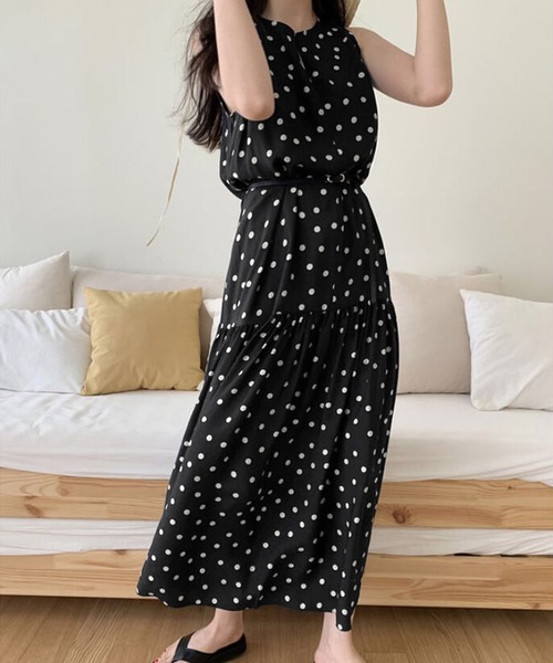 セール】ジップネックドットワンピース（ワンピース）｜Girly Doll