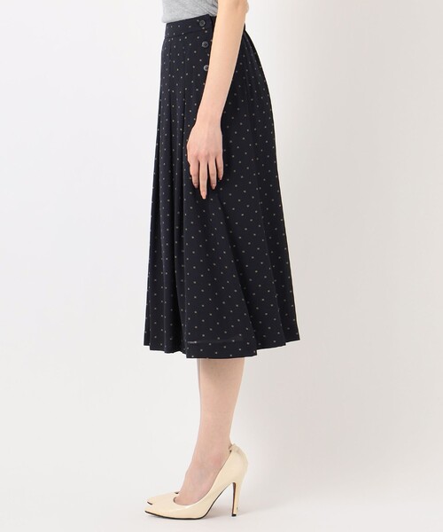 J.PRESS Ladies(J.プレス レディス)の「【洗える】ポリエステル デシン幾何プリント スカート(スカート・レディース・スモーキーグリーン系5/ネイビー系5・S/XS/XXS)」の8枚目の写真
