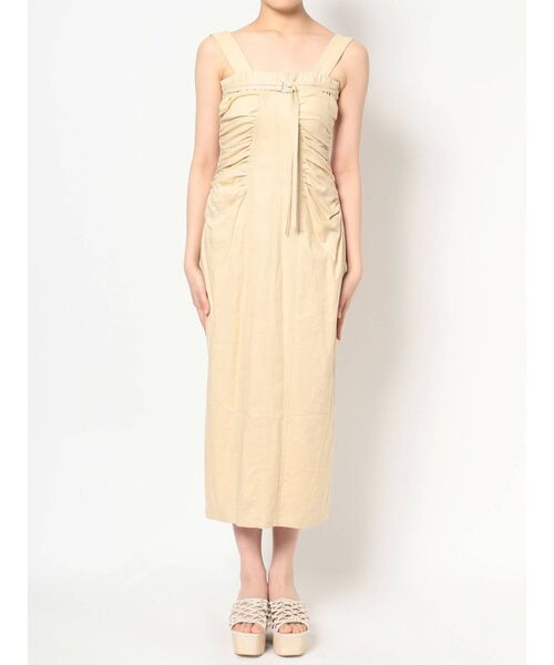 MERCURYDUO(マーキュリーデュオ)の「2WAYリネンギャザーデザインワンピース(ワンピース・レディース・イエロー/ボルドー・FREE)」の9枚目の写真