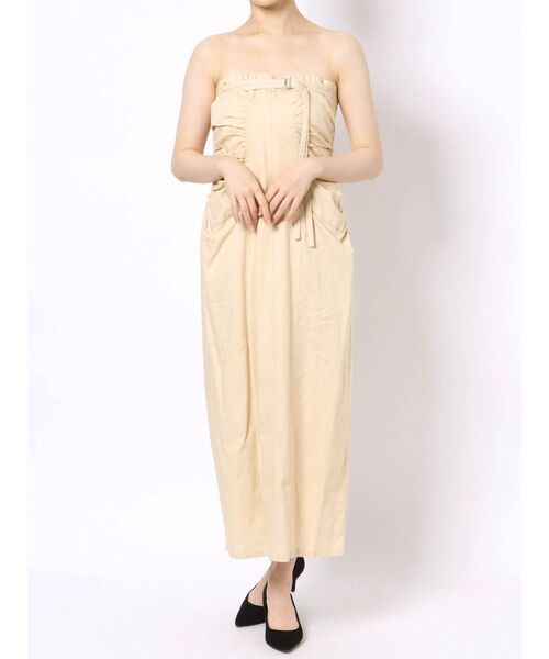 MERCURYDUO(マーキュリーデュオ)の「2WAYリネンギャザーデザインワンピース(ワンピース・レディース・イエロー/ボルドー・FREE)」の15枚目の写真