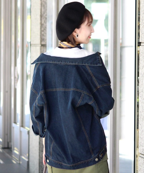 ElegChic（エレグシック）の「ビッグシルエットデニムジャケット（デニムジャケット・レディース・ブルー/ネイビー・M/L）」の15枚目の写真