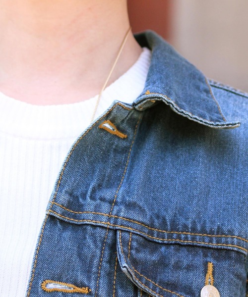 ElegChic（エレグシック）の「ビッグシルエットデニムジャケット（デニムジャケット・レディース・ブルー/ネイビー・M/L）」の20枚目の写真