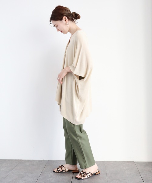 AMERICAN HOLIC（アメリカンホリック）の「ポンチョ風ニットカーディガン（カーディガン/ボレロ・レディース・ブラック/オレンジ/アイボリー/ライトベージュ・FREE）」の10枚目の写真