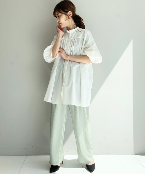 DRESSTERIOR（ドレステリア）の「◆【WEB限定】サテンギャザーパンツ（その他パンツ・レディース・ライトグリーン/ベージュ/ライトブルー・36/38）」の11枚目の写真