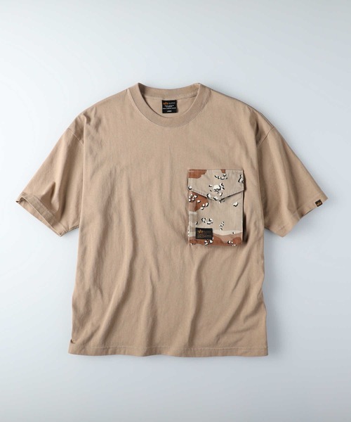 ALPHA_（アルファ）の「【ALPHA】異素材ポケＴ（Tシャツ/カットソー・メンズ・ホワイト/ベージュ/カーキブラウン・L/XL/M）」の12枚目の写真