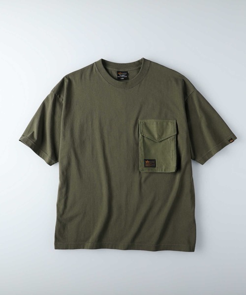 ALPHA_（アルファ）の「【ALPHA】異素材ポケＴ（Tシャツ/カットソー・メンズ・ホワイト/ベージュ/カーキブラウン・L/XL/M）」の11枚目の写真