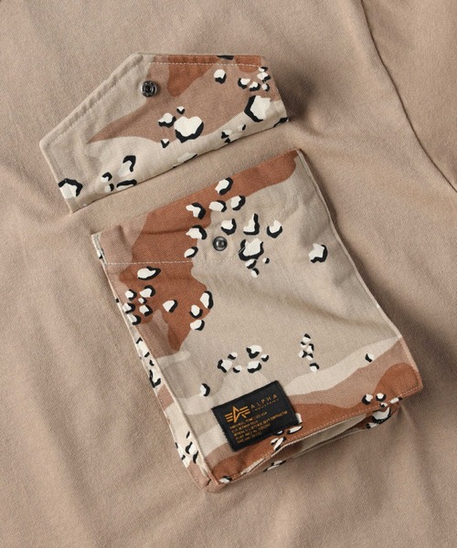 ALPHA_（アルファ）の「【ALPHA】異素材ポケＴ（Tシャツ/カットソー・メンズ・ホワイト/ベージュ/カーキブラウン・L/XL/M）」の6枚目の写真