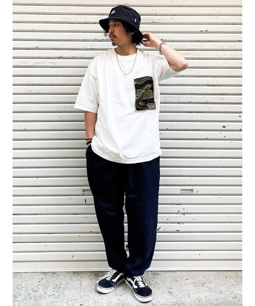 ALPHA_（アルファ）の「【ALPHA】異素材ポケＴ（Tシャツ/カットソー・メンズ・ホワイト/ベージュ/カーキブラウン・L/XL/M）」の14枚目の写真