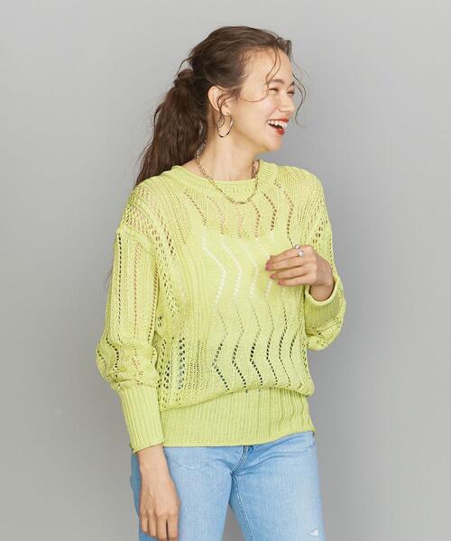BEAUTY&YOUTH UNITED ARROWS（ビューティーアンドユースユナイテッドアローズ）の「BY クロシェロングスリーブニット（ニット/セーター・レディース・ホワイト/イエロー・FREE）」の16枚目の写真