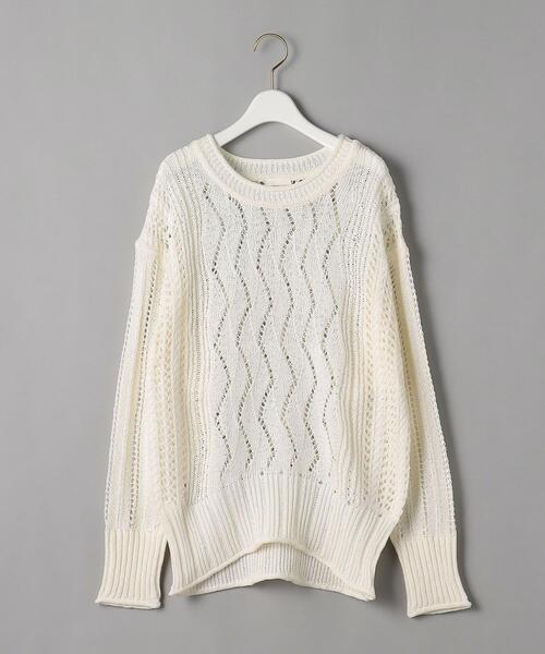 BEAUTY&YOUTH UNITED ARROWS（ビューティーアンドユースユナイテッドアローズ）の「BY クロシェロングスリーブニット（ニット/セーター・レディース・ホワイト/イエロー・FREE）」の10枚目の写真