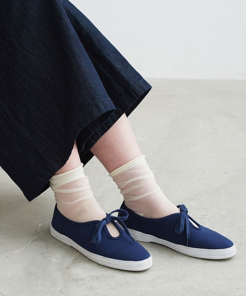 chambre de charme（シャンブルドゥシャーム）の「cdc　すかしリブ編みソックス（ソックス/靴下・レディース・ホワイト/パープル/グリーン・FREE）」の2枚目の写真