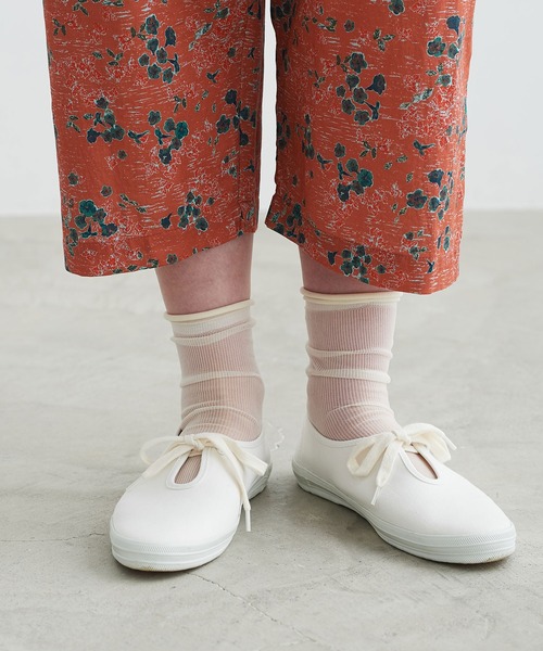 chambre de charme（シャンブルドゥシャーム）の「cdc　すかしリブ編みソックス（ソックス/靴下・レディース・ホワイト/パープル/グリーン・FREE）」の6枚目の写真