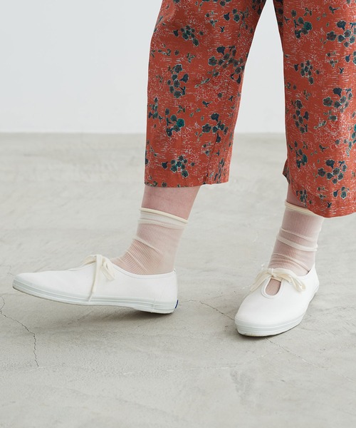 chambre de charme（シャンブルドゥシャーム）の「cdc　すかしリブ編みソックス（ソックス/靴下・レディース・ホワイト/パープル/グリーン・FREE）」の7枚目の写真