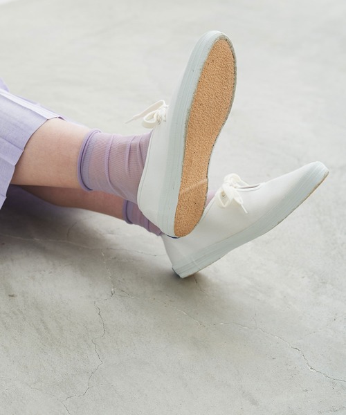 chambre de charme（シャンブルドゥシャーム）の「cdc　すかしリブ編みソックス（ソックス/靴下・レディース・ホワイト/パープル/グリーン・FREE）」の11枚目の写真