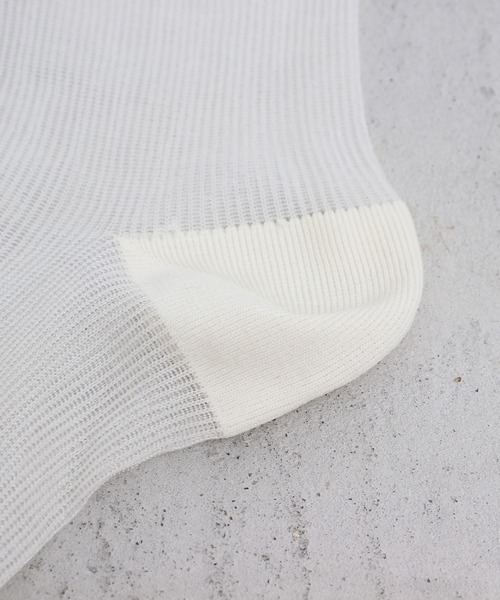 chambre de charme（シャンブルドゥシャーム）の「cdc　すかしリブ編みソックス（ソックス/靴下・レディース・ホワイト/パープル/グリーン・FREE）」の19枚目の写真