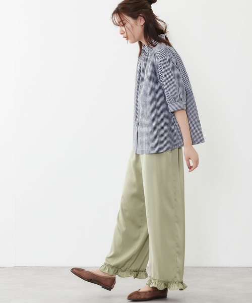 POU DOU DOU（プードゥドゥ）の「5分袖スタンド刺繍襟ブラウス（シャツ/ブラウス・レディース・ネイビー/オフホワイト/ブラック・3）」の17枚目の写真