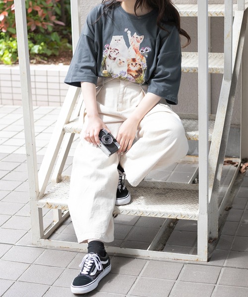 PairPair（ペアペア）の「CATプリントTシャツ(ユニセックス)（Tシャツ/カットソー・レディース・ブラック/アイボリー/ブルー系その他/レッド系その他・FREE）」の20枚目の写真