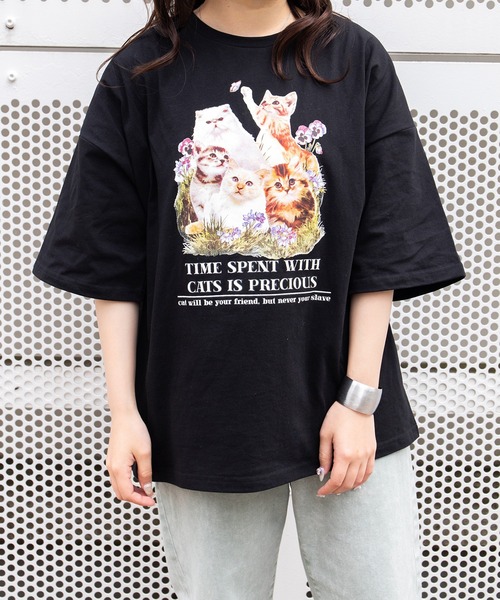 PairPair（ペアペア）の「CATプリントTシャツ(ユニセックス)（Tシャツ/カットソー・レディース・ブラック/アイボリー/ブルー系その他/レッド系その他・FREE）」の17枚目の写真