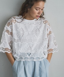 PUAL CE CIN | ケミカルレース プルオーバーブラウス(シャツ/ブラウス)