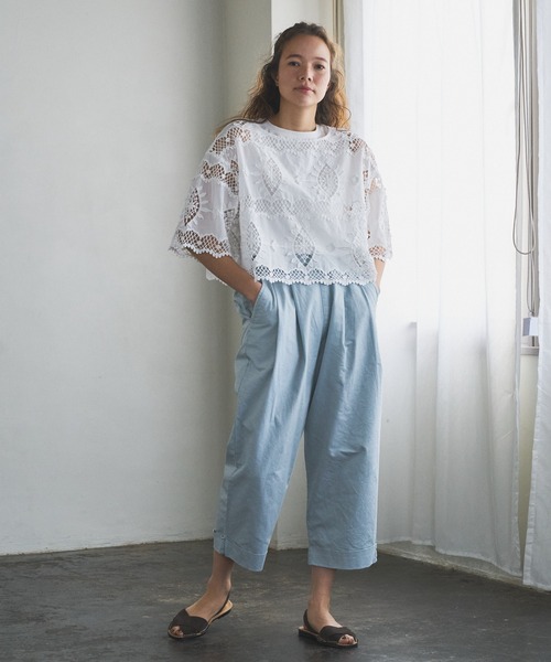 PUAL CE CIN（ピュアルセシン）の「ケミカルレース プルオーバーブラウス（シャツ/ブラウス・レディース・ホワイト/ブラック・FREE）」の11枚目の写真