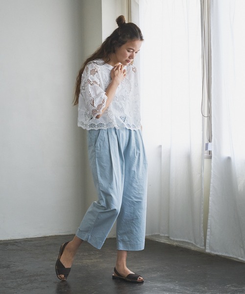 PUAL CE CIN（ピュアルセシン）の「ケミカルレース プルオーバーブラウス（シャツ/ブラウス・レディース・ホワイト/ブラック・FREE）」の7枚目の写真