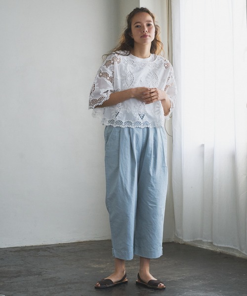 PUAL CE CIN（ピュアルセシン）の「ケミカルレース プルオーバーブラウス（シャツ/ブラウス・レディース・ホワイト/ブラック・FREE）」の13枚目の写真