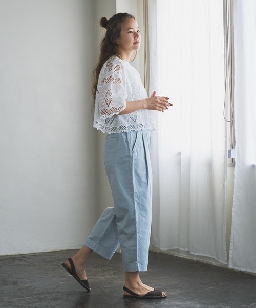 PUAL CE CIN（ピュアルセシン）の「ケミカルレース プルオーバーブラウス（シャツ/ブラウス・レディース・ホワイト/ブラック・FREE）」の10枚目の写真