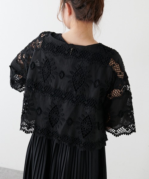 PUAL CE CIN（ピュアルセシン）の「ケミカルレース プルオーバーブラウス（シャツ/ブラウス・レディース・ホワイト/ブラック・FREE）」の16枚目の写真