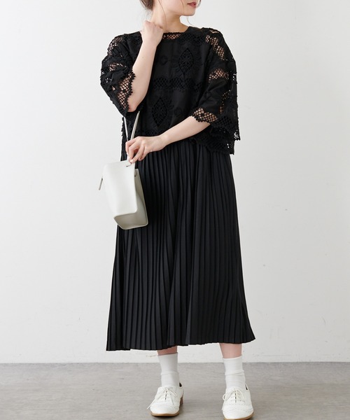 PUAL CE CIN（ピュアルセシン）の「ケミカルレース プルオーバーブラウス（シャツ/ブラウス・レディース・ホワイト/ブラック・FREE）」の18枚目の写真