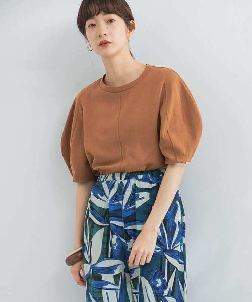 KBF（ケイビーエフ）の「アーモンドスリーブTシャツ（Tシャツ/カットソー・レディース・ホワイト/ラベンダー/グリーン/ブラウン・ONE）」の3枚目の写真